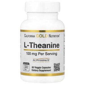 California Gold Nutrition L-teanina com AlphaWave® 100 mg 60 Cápsulas Vegetais