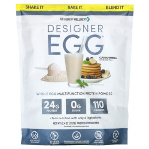 Designer Wellness Designer Egg® Proteína Multifuncional em Pó de Ovo Inteiro Baunilha Clássica 352 g (124 oz)