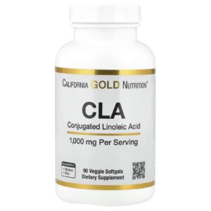 California Gold Nutrition CLA Clarinol Ácido Linoleico Conjugado 1.000 mg 90 Cápsulas Gelatinosas