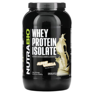 NutraBio Isolado de Proteína Whey Baunilha dos Alpes 907 g (2 lb)