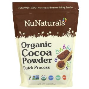 NuNaturals Cacau em Pó Orgânico 454 g (1 lb)