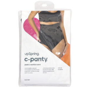 UpSpring C-Panty® Cuidados Pós-parto Com Painel de Silicone Cintura Alta Pequeno/Médio Preto 1 Unidade