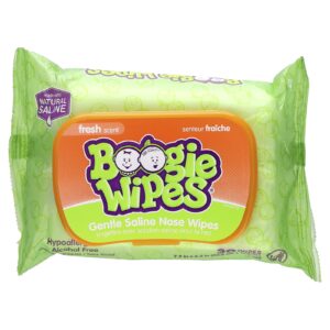 Boogie Wipes Lenços Salinos Naturais para Nariz Entupido Fragrância Natural 30 Lenços