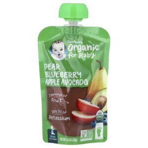 Gerber Orgânico para Bebês Segundos Alimentos Pera Mirtilo Maçã Abacate 99 g (35 oz)