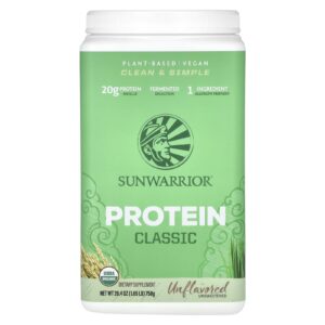 Sunwarrior Proteína Clássica Sem Sabor 750 g (165 lb)