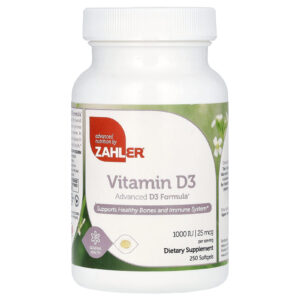 Zahler Vitamina D3 25 mcg (1.000 UI) 250 Cápsulas Softgel