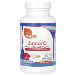Zahler Júnior C Vitamina C Mastigável Avançada Laranja Natural 250 mg 90 Comprimidos Mastigáveis