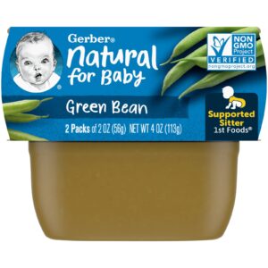 Gerber Natural para Bebês Feijão Verde Primeiros Alimentos 2 Pacotes 56 g (2 oz) Cada