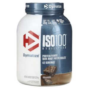 Dymatize ISO100® Hidrolisado 100% de Isolado de Proteína Whey Brownie Fudge 137 kg (3 lb)