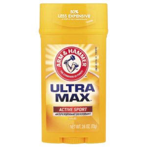 Arm & Hammer UltraMax Desodorante Antitranspirante Sólido para Homens Active Sport 73 g (26 oz)