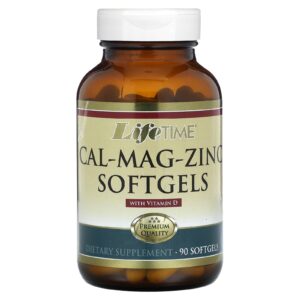 LifeTime Vitamins Cal-Mag-Zinc com Vitamina D 90 Cápsulas Softgel