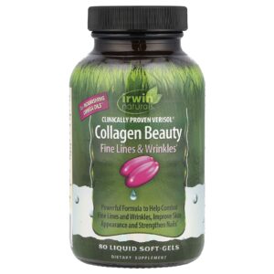 Irwin Naturals Beleza do Colágeno Verisol Clinicamente Comprovado 80 Cápsulas Gelatinosas com Conteúdo Líquido