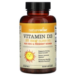 NatureWise Vitamina D3 25 mcg (1.000 UI) 360 Cápsulas Softgel