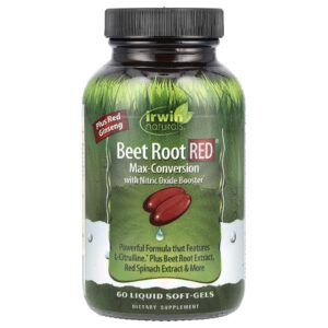 Irwin Naturals Beet Root RED® Conversão Máxima com Reforço de Óxido Nítrico 60 Cápsulas Softgel Líquidas