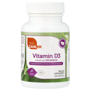 Zahler Vitamina D3 120 Cápsulas Softgel (50 mcg (2.000 UI)) Cada