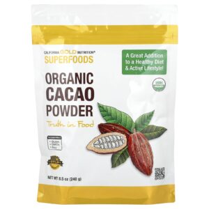 California Gold Nutrition Superfoods Cacau em Pó Orgânico 240 g (85 oz)