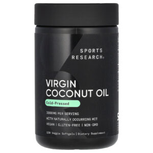 Sports Research Óleo de Coco Virgem Prensado a Frio 120 Cápsulas Softgel Vegetais
