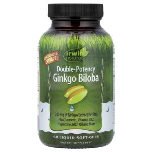 Irwin Naturals Ginkgo biloba Dupla Potência 60 Cápsulas Softgel Líquidas