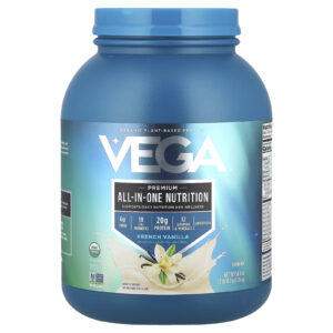 Vega Proteína Orgânica à Base de Plantas Nutrição Completa Premium Baunilha Francesa 16 kg (3 lb 101 oz)