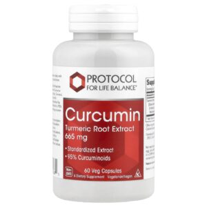 Protocol for Life Balance Curcumina Extrato da Raiz de Cúrcuma 665 mg 60 Cápsulas Vegetais