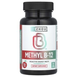 Zhou Nutrition Metil B-12 Cereja Natural 5.000 mcg 60 Micropastilhas