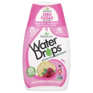 SweetLeaf Stevia Water Drops® Delicioso Intensificador de Água de Estévia Limonada de Framboesa 48 ml (162 fl oz)