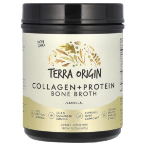 Terra Origin Caldo de Colágeno + Proteína Osso Baunilha 466 g (1643 oz)