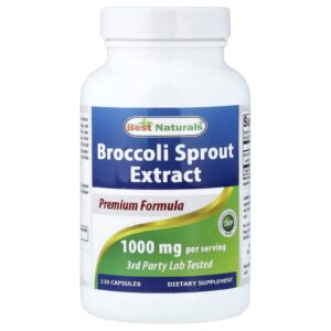 Best Naturals Extrato do Broto de Brócolis 120 Cápsulas (500 mg por Cápsula)
