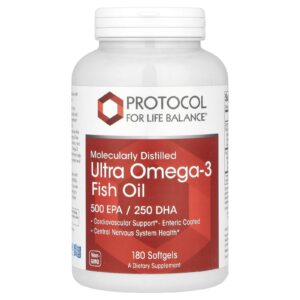 Protocol for Life Balance Óleo de Peixe Ultra Ômega-3 Destilado Molecularmente 180 Cápsulas Softgel