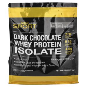California Gold Nutrition Sport Isolado de Whey Protein Sabor Chocolate Amargo 227 kg (5 lb)