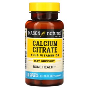 Mason Natural Citrato de Cálcio com Vitamina D3 60 Cápsulas