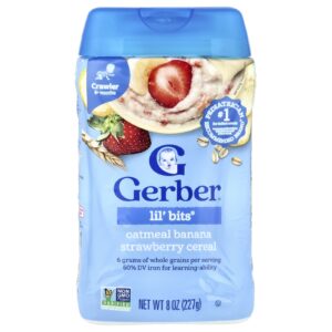 Gerber Cereal Lil Bits® Mais de 8 Meses Aveia com Banana e Morango 227 g (8 oz)