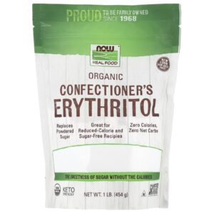 NOW Foods Real Food Eritritol de Confeiteiro Orgânico 454 g (1 lb)