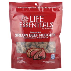 Cat-Man-Doo Life Essentials Nuggets de Carne de Lombo Liofilizado Para Gatos e Cães 170 g (6 oz)