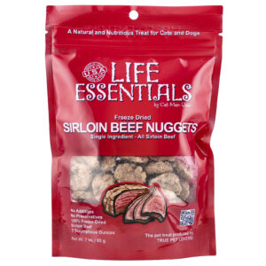 Cat-Man-Doo Life Essentials Nuggets de Carne de Lombo Liofilizado Para Gatos e Cães 85 g (3 oz)
