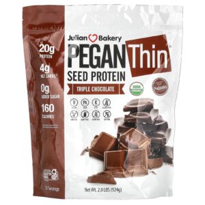Julian Bakery Pegan Thin Proteína de Semente Chocolate Triplo 924 g (2 lb)