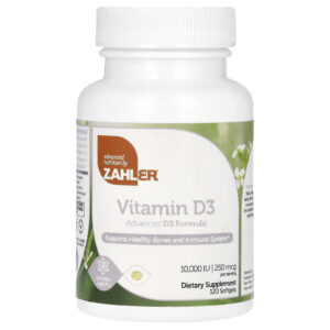 Zahler Vitamina D3 Fórmula D3 Avançada 250 mcg (10.000 UI) 120 Cápsulas Softgel