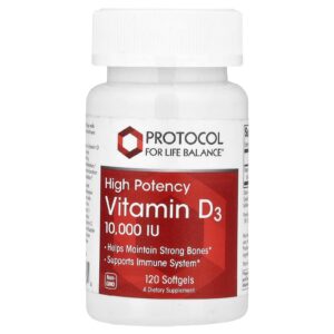 Protocol for Life Balance Vitamina D3 10.000 UI 120 Cápsulas Gelatinosas