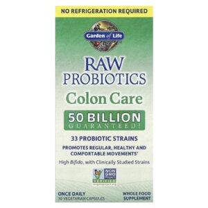Garden of Life RAW Probiotics Tratamento do Cólon Longo prazo de validade 30 Cápsulas Vegetarianas