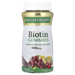 Natures Bounty Gomas de Biotina Uva Laranja e Cereja 1.000 mcg 110 Gomas