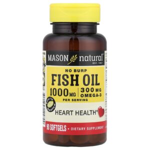 Mason Natural Óleo de Peixe sem Arroto 90 Cápsulas Softgel (500 mg por Cápsula Softgel)
