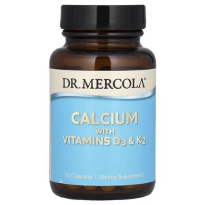 Dr. Mercola Cálcio com Vitaminas D3 e K2 30 Cápsulas