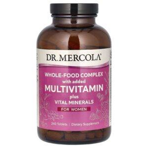 Dr. Mercola Complexo de Alimentos Integrais com adição de Multivitamínico e Minerais Vitais Para Mulheres 240 Comprimidos