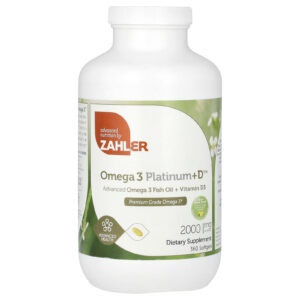 Zahler Omega 3 Platinum+D Óleo de Peixe Ômega-3 Avançado + Vitamina D3 360 Cápsulas Softgel (1.000 mg por Cápsula Softgel)