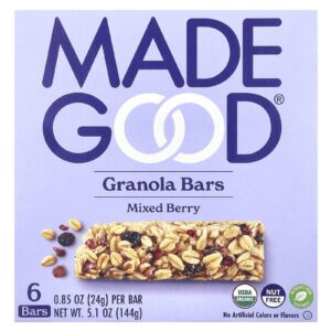MadeGood Barras de Granola Mix de Frutas Vermelhas 6 Barras 085 oz (24 g) Cada