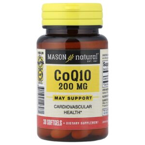 Mason Natural CoQ10 200 mg 30 Cápsulas Softgel