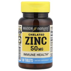 Mason Natural Zinco Quelado 50 mg 100 Comprimidos