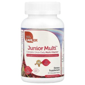 Zahler Júnior Multi™ Multivitamínico Completo Uma Vez ao Dia Cereja Natural 90 Comprimidos Mastigáveis