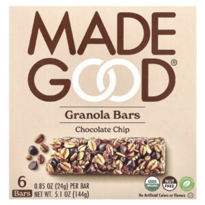 MadeGood Orgânicas Barras de Granola Gota de Chocolate 6 Barras 085 oz (24 g) Cada