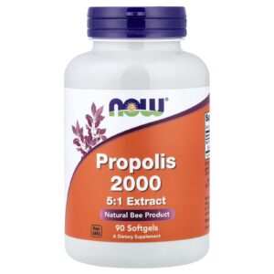 NOW Foods Propolis 2000 Extrato 5:1 400 mg 90 Cápsulas Softgel